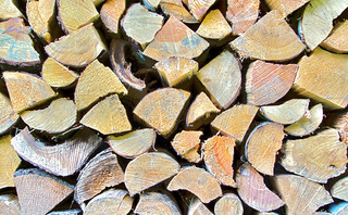FireWoodStack-SideView Stacked firewood